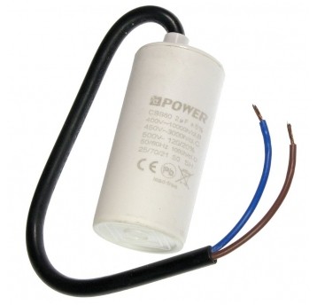 Kondensator rozruchowy 2uF 450V przewody bez śruby