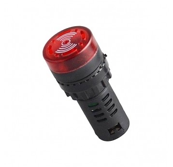 Kontrolka LED 220V czerwona 22mm AD16 z buzzerem