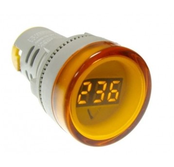 Kontrolka LED 220V żółta 22mm z miernikiem ->00027