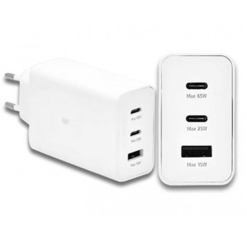 Ładowarka sieciowa PD PD 2xUSB-C 1xUSB 65W B/W