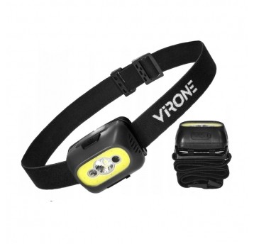 Latarka czołowa COB LED czujnik ruchu, akum. czarn