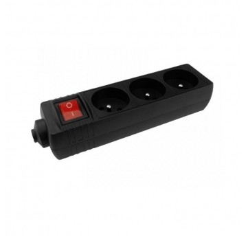 Listwa 3 gn. z uziem. i wyłącznikiem czarna