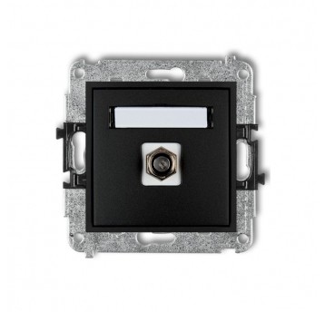 MINI Gniazdo antenowe poj. typu F (SAT) czarny mat