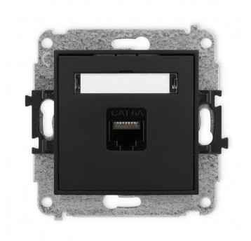 MINI Gniazdo komp. podwójne RJ45 kat. 6 cz. mat