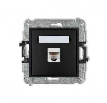 MINI Gniazdo komp. poj. 1xRJ45 kat. 6 czarny mat