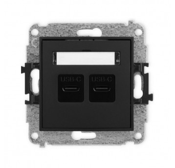 MINI Mech. ładowarki USB podwójnej 2xUSB C cz. mat