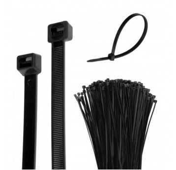 Opaska kablowa 350x3,6mm UV czarna 100szt.