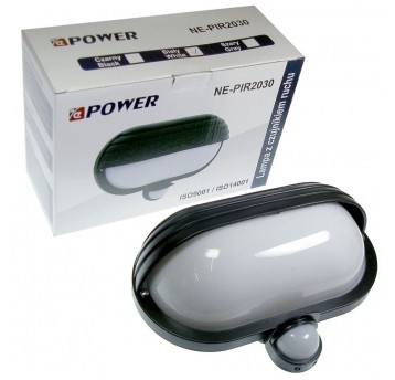 Oprawa z czujnikiem PIR Czarna NE-PIR2030 60W Lamp