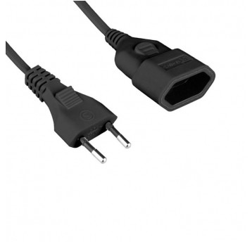 Przedłużacz 1 gniazdo - wtyk płaski 5m czarny