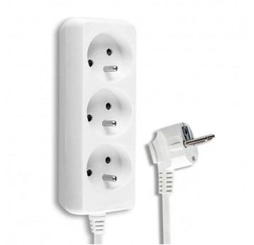 Przedłużacz 3 gniazda z uziemieniem 1,5m biały