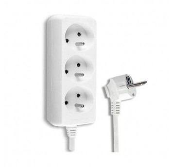Przedłużacz 3 gniazda z uziemieniem 5m biały