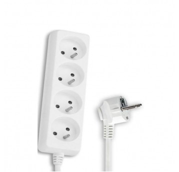 Przedłużacz 4 gniazda z uziemieniem 3m biały+wył.