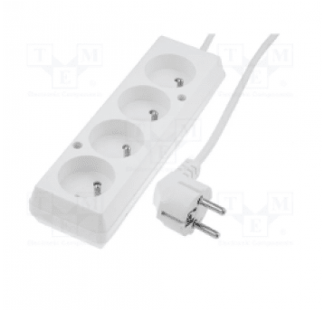 Przedłużacz elektryczny PS-470/1,5m bia 4x2P+Z 10A