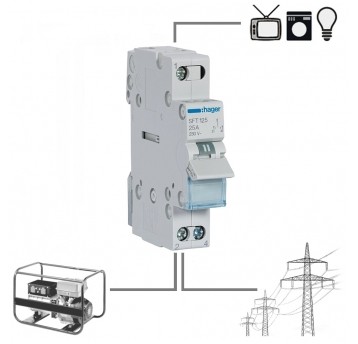 Przełącznik SFT125 25A 1P modułowy 1-0-2 Hager