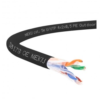 Przewód LAN UTP(U/UTP) kat.5e PE zewn. żelowany