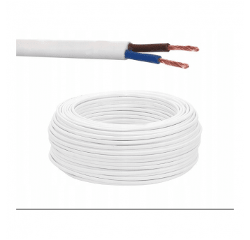 Przewód OMYp 2x0,5 300/500V biały płaski