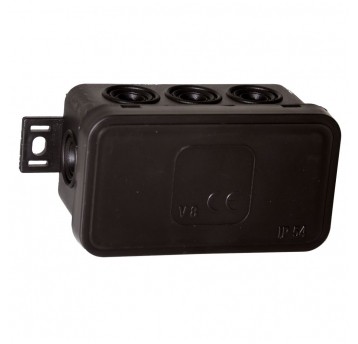 Puszka V8 80x45x41mm n/t IP54 8-wlot.klik czarna