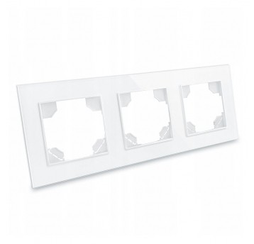 Ramka szklana 3 Socket - White R