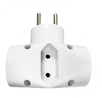 Rozgałęźnik elektryczny 2x2P+Z 1x2P/II biały