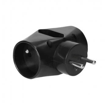 Rozgałęźnik elektryczny 2x2P+Z 1x2P/II czarny