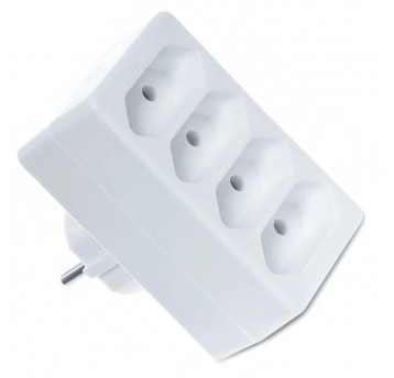 Rozgałęźnik elektryczny 4 gniazda b/u płaskie