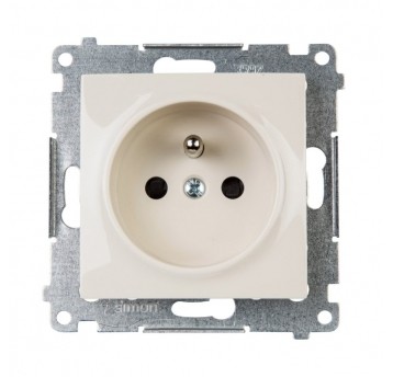 Simon 54 Gniazdo poj z/u kremowe