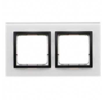 Simon 54 Nature Ramka 2-krotna szklana, Czarna Per