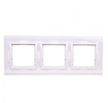 Simon 54 Nature Ramka potrójna szkło BIAŁA PERŁA