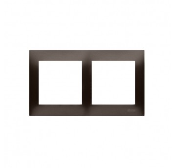 Simon 54 Ramka podwójna brąz mat