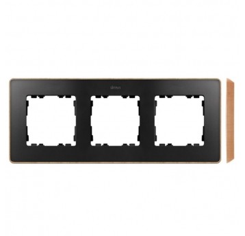 Simon 82 Detail Ramka 3- kr. grafit, podst. drewno