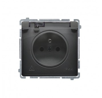 Simon Basic Gniazdo pojedyncze z/u IP44 16A czarny