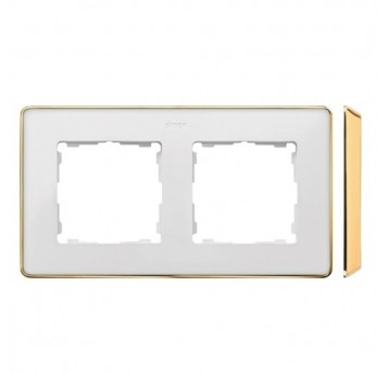 Simon Detail 82 Ramka podw. met BIAŁA / pod.złota