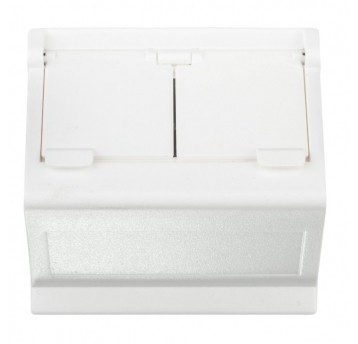 Simon Płytka K45 gn. 2xRJ skośna z przesł. czy.bie