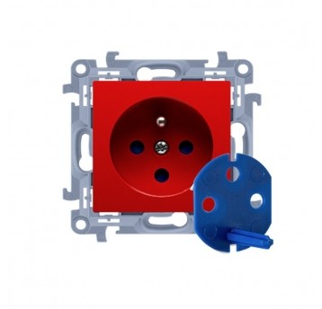 Simon10 Gniazdo DATA z kluczem czerwone 16A 250V
