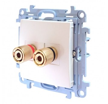 Simon10 Gniazdo głośnikowe poj. dla wyj 6mm2 biały