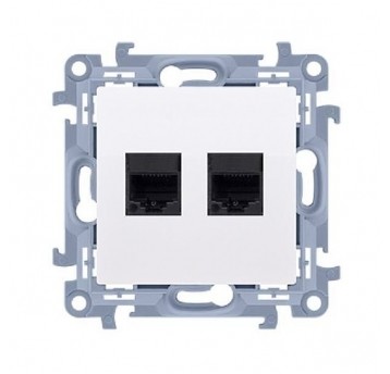 Simon10 Gniazdo komputerowe podwójne 2xRJ45 kat6.