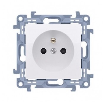 Simon10 Gniazdo pojedyńcze z/u 16A białe