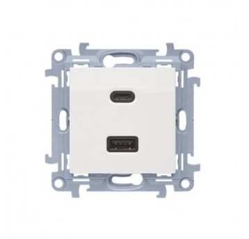 Simon10 Ładowarka USB C+A (moduł), 30 W, 230V bia