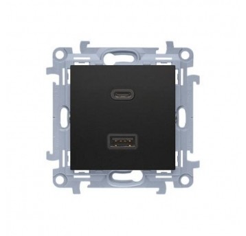 Simon10 Ładowarka USB C+A (moduł), 30 W, 230V czar