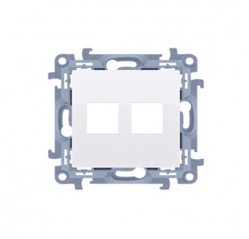 Simon10 pokrywa teleinf. podwójna keystone biały