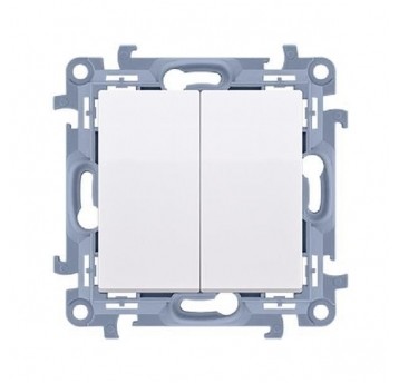 Simon10 Przycisk podwójny biały