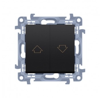 Simon10 Przycisk żaluzjowy roletowy czarny mat