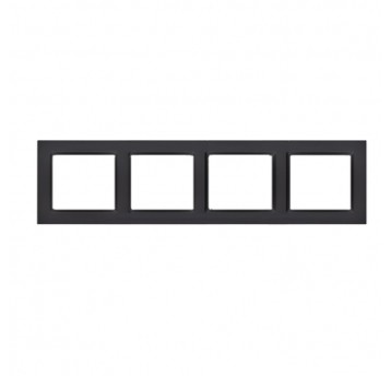 Simon10 Ramka poczwórna czarny mat