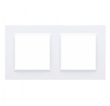 Simon10 Ramka podwójna biała