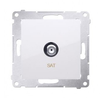 Simon54 Gniazdo antenowe poj. SAT typ "F" białe