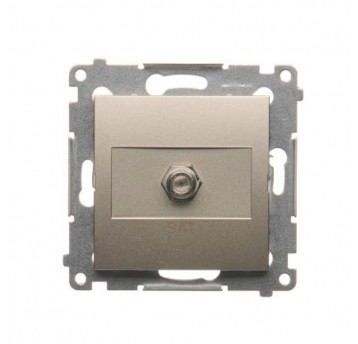 Simon54 Gniazdo antenowe poj.SAT typu "F" złoty m