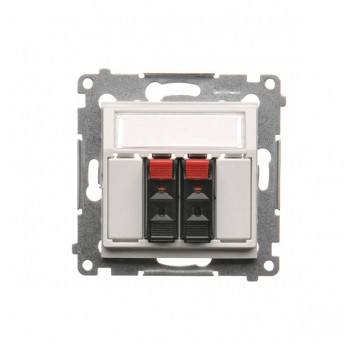 Simon54 Gniazdo głośnikowe 2-krotne z polem opis.