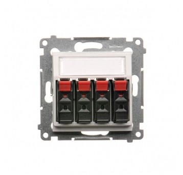 Simon54 Gniazdo głośnikowe 4-krotne z polem opis.