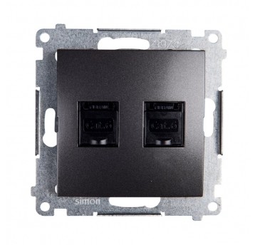 Simon54 gniazdo k. 2xRJ45 kat.6 przesł. antracyt