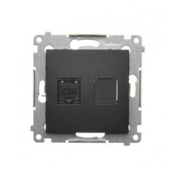 Simon54 Gniazdo komp. RJ45 kat.6 czarny mat.